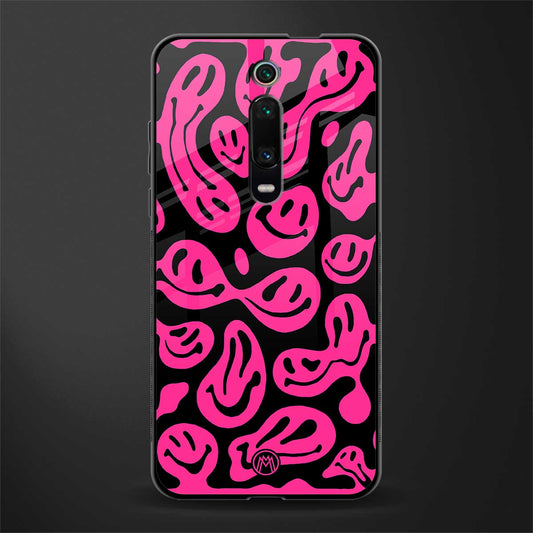 acid smiles black pink glass case for redmi k20 pro image