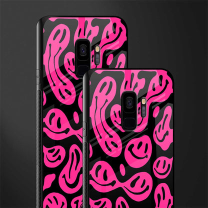 acid smiles black pink glass case for samsung galaxy s9 image-2