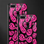 acid smiles black pink glass case for oppo a7 image-2