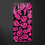acid smiles black pink glass case for realme 3 pro image
