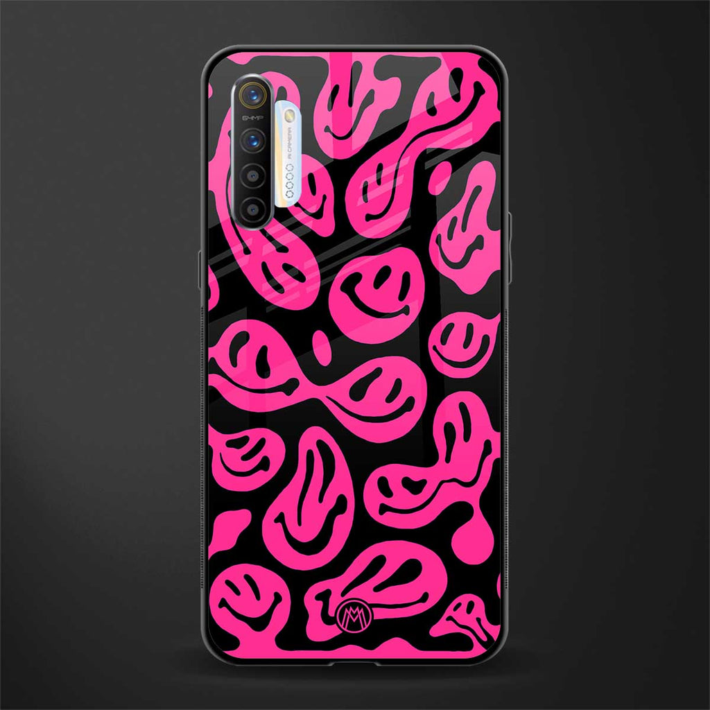 acid smiles black pink glass case for realme x2 image