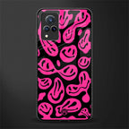 acid smiles black pink glass case for vivo v21 5g image
