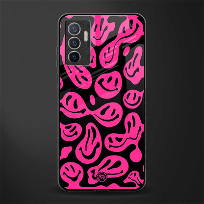 acid smiles black pink glass case for vivo v23e image