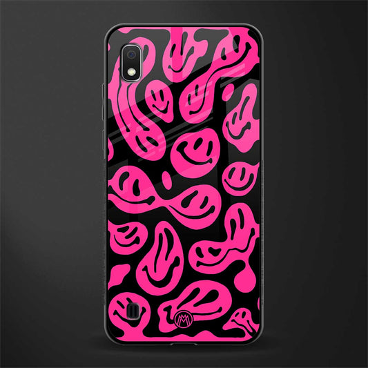 acid smiles black pink glass case for samsung galaxy a10 image
