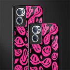 acid smiles black pink glass case for oneplus nord ce 2 5g image-2