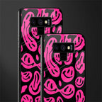 acid smiles black pink glass case for samsung galaxy note 9 image-2