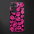 acid smiles black pink glass case for samsung galaxy s21 ultra image