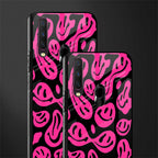 acid smiles black pink glass case for vivo y17 image-2