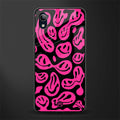 acid smiles black pink glass case for vivo y1s without fingerprint image