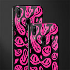 acid smiles black pink glass case for vivo y95 image-2