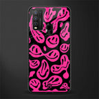 acid smiles black pink glass case for vivo y30 image