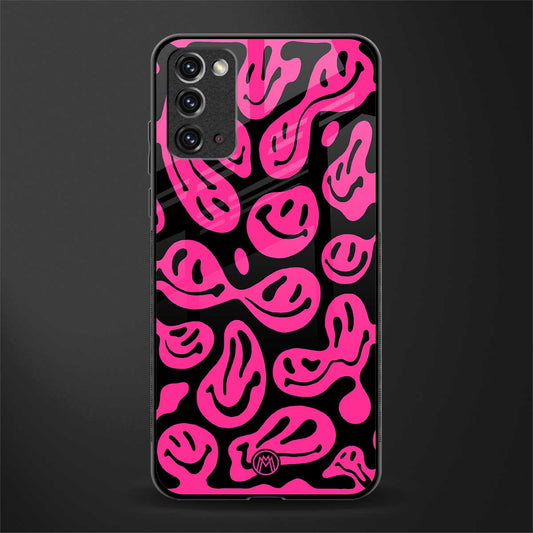 acid smiles black pink glass case for samsung note 20 image