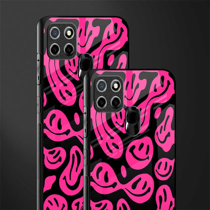 acid smiles black pink glass case for realme narzo 30a image-2