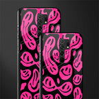 acid smiles black pink glass case for poco m2 image-2