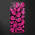 acid smiles black pink glass case for redmi 9i image