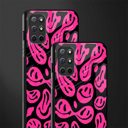 acid smiles black pink glass case for oneplus 8t image-2