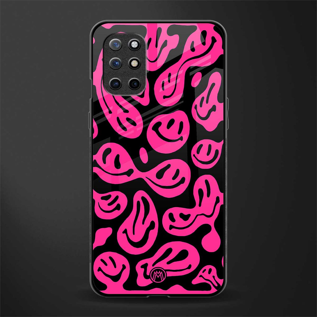 acid smiles black pink glass case for oneplus 8t image