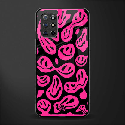acid smiles black pink glass case for oneplus 8t image