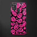 acid smiles black pink glass case for realme 7i image