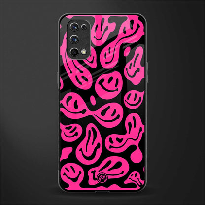 acid smiles black pink glass case for realme 7 pro image