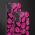 acid smiles black pink glass case for oppo reno 4 pro image-2