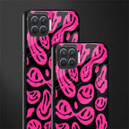 acid smiles black pink glass case for oppo f17 image-2