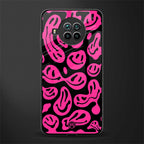 acid smiles black pink glass case for mi 10i image