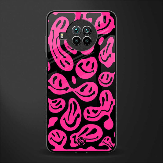 acid smiles black pink glass case for mi 10i image