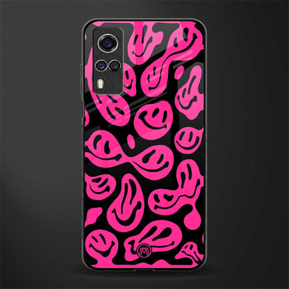 acid smiles black pink glass case for vivo y51 image