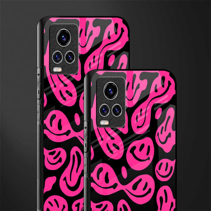 acid smiles black pink glass case for vivo v20 pro image-2