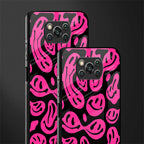 acid smiles black pink glass case for poco x3 pro image-2