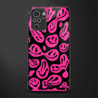 acid smiles black pink glass case for redmi note 10s image