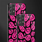 acid smiles black pink glass case for samsung galaxy a72 image-2