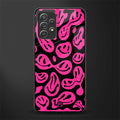 acid smiles black pink glass case for samsung galaxy a72 image