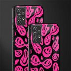 acid smiles black pink glass case for samsung galaxy a32 4g image-2