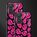 acid smiles black pink glass case for redmi note 10 pro image-2