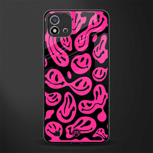 acid smiles black pink glass case for realme c20 image