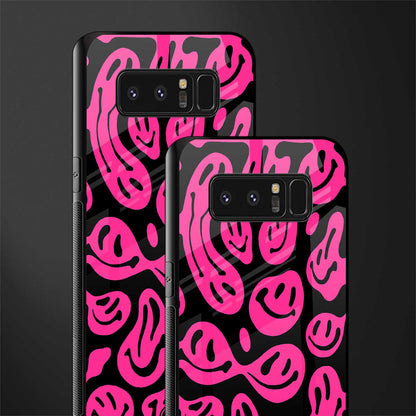 acid smiles black pink glass case for samsung galaxy note 8 image-2