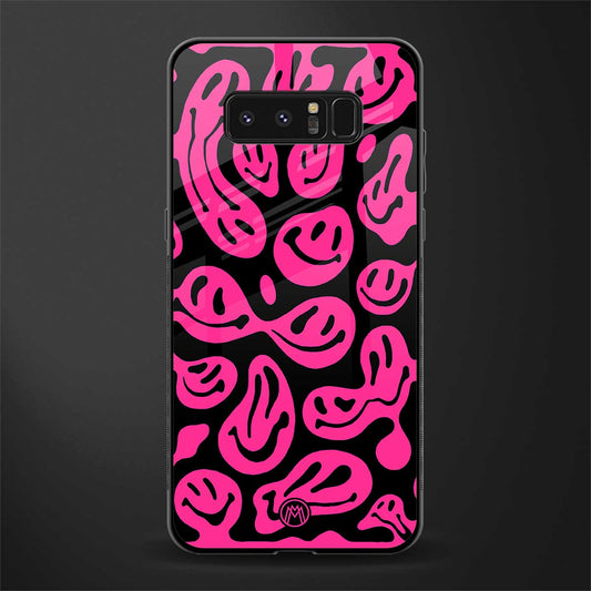 acid smiles black pink glass case for samsung galaxy note 8 image