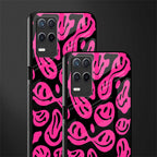 acid smiles black pink glass case for realme 8 5g image-2