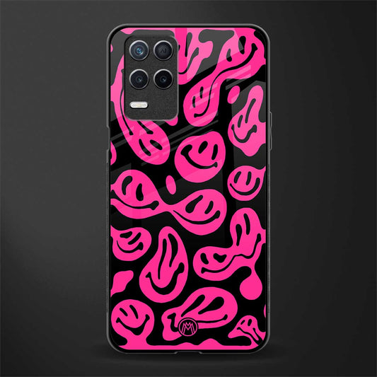 acid smiles black pink glass case for realme narzo 30 5g image