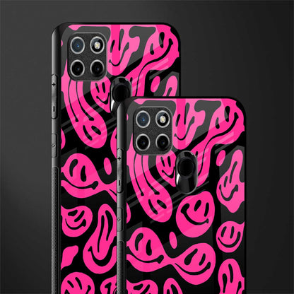acid smiles black pink glass case for realme c21 image-2