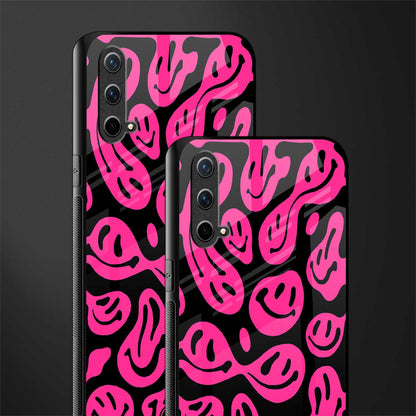 acid smiles black pink glass case for oneplus nord ce 5g image-2