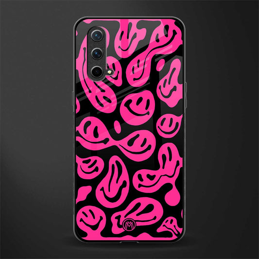 acid smiles black pink glass case for oneplus nord ce 5g image