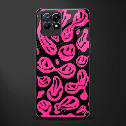 acid smiles black pink glass case for realme narzo 50 image