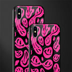 acid smiles black pink glass case for iphone xs max image-2