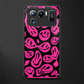 acid smiles black pink glass case for mi 11 ultra 5g image
