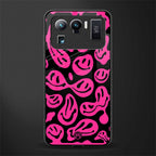 acid smiles black pink glass case for mi 11 ultra 5g image