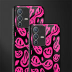 acid smiles black pink glass case for vivo v23 pro 5g image-2