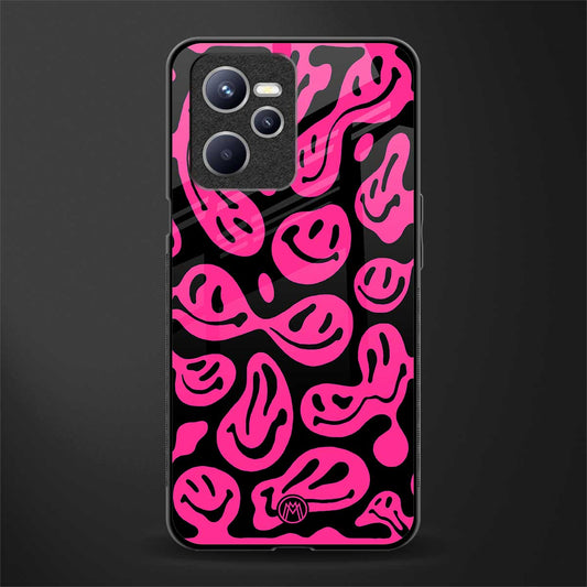 acid smiles black pink glass case for realme c35 image